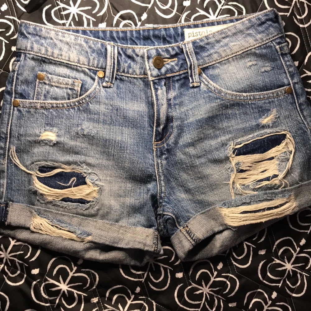 Pistola Denim Distressed Shorts
